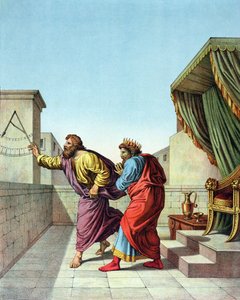 O rei Ezequias recebe um sinal de Deus através de Isaías, que ele viverá por mais 15 anos de Raffaello Sanzio Raphael