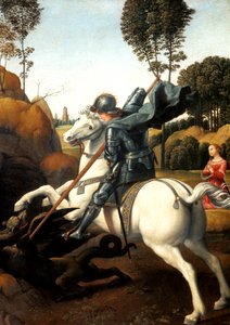 São Jorge e o dragão, c1506 de Raffaello Sanzio Raphael