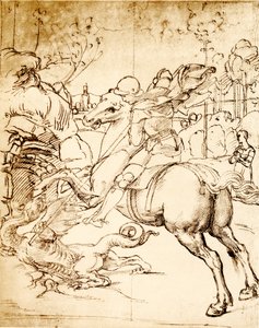 São Jorge matando o dragão de Raffaello Sanzio Raphael
