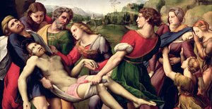 A deposição, 1507 (detalhe de 62308) de Raffaello Sanzio Raphael