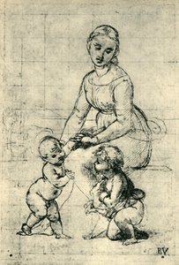 A Madonna, o Menino Jesus e São João, 1507, 1943. de Raffaello Sanzio Raphael