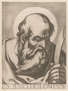 São Bartolomeu S. Bartolomeu (título no objeto) Cristo, Maria e os Doze Apóstolos (título da série) Il sacrato collegio apostolico (título da série)