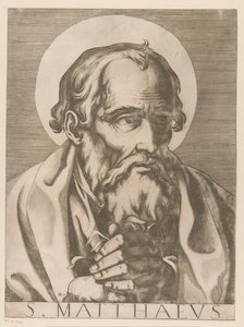São Mateus
S. Matthaeus (título sobre o objecto)
Cristo, Maria e os doze apóstolos (título da série)
Il sacrato collegio apostolico (título da série)