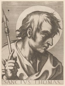 Heilige Tomas
Sanctus Thomas (título sobre o objecto)
Christus, Maria en de twaalf apostelen (título da série)
Il sacrato collegio apostolico (título da série)