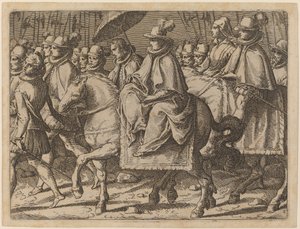 Margarida da Áustria a cavalo de Raffaello Schiaminossi