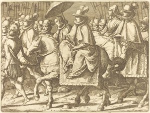 Margarida da Áustria a cavalo de Raffaello Schiaminossi