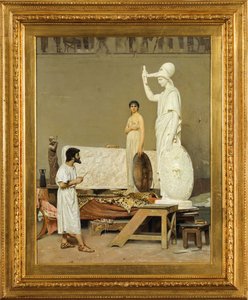 Phidias trabalhando em sua estátua de Minerva, 1869.