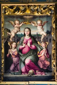 Madonna delle Grazie (óleo sobre painel) de Raffaello dal Colle