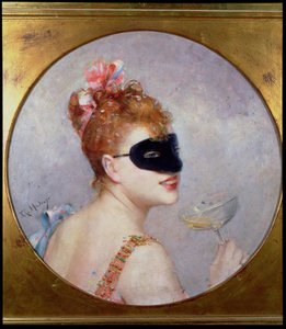 Mulher com uma máscara (óleo sobre tela) de Raimundo de Madrazo y Garreta