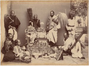 O marajá de Rewa em oração de Raja Deen Dayal