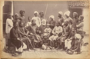 Família de Mowhri Rahman Alli Khan, Rewa (recto, em baixo) de Raja Deen Dayal