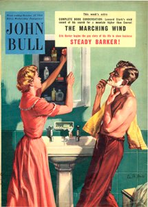 Capa da revista "John Bull", outubro de 1955 (litografia a cores) de Ralph Bruce