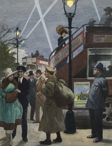 Londres na Primeira Guerra Mundial (guache sobre papel) de Ralph Bruce