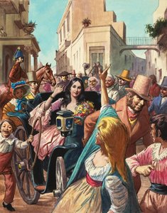 Maria Malibran (1808-36) de visita a Lucca, em Itália (guache sobre papel) de Ralph Bruce