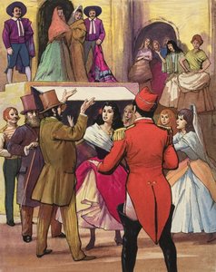Ensaio de uma cena de "Carmen" de Georges Bizet (1838-75) (guache sobre papel)