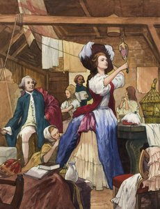 Sarah Siddons (1755-1831) no seu quarto de vestir (guache sobre papel) de Ralph Bruce