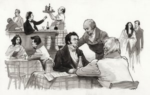 Schubert e amigos (guache sobre papel)
