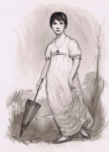A jovem Jane Austen (lápis e aguarela) de Ralph Bruce