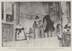 Comédia de Beaumont e Fletcher, The Coxcomb, realizada pela Sociedade de Palco Elisabetano no Inner Temple Hall de Ralph Cleaver