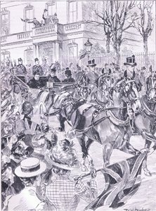 A última visita de Queens a Londres, em março de 1900, ilustra a história deCassells of England, de 1900 de Ralph Cleaver