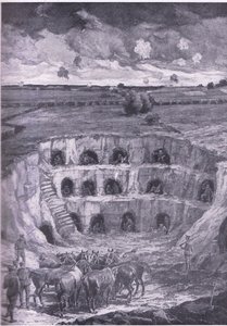 Os modernos habitantes das cavernas, da História da Grande Guerra Vol. 3 publicada pela Waverley Book Co Limited, c.1920 de Ralph Cleaver