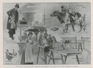 A exposição da Associação Britânica de Produtores de Leite no Salão da Agricultura (gravura) de Ralph Cleaver