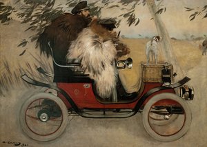 Ramon Casas e Pere Romeu num Automóvel - Casas, Ramon (1866-1932) - 1901 - Óleo sobre tela - 208x291 - Museu Nacional d
