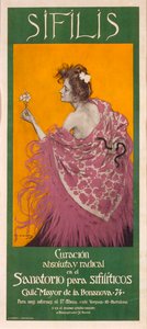 Sífilis (Poster) - Obra de Ramon Casas (1866-1932) - 1900 - Litografia a cores - 80x34,3 - Museu Nacional d