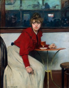 No Moulin de la Galette ou La Madeleine. Pintura de Ramon Casas i Carbo (1866-1932)