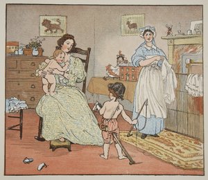 Tchau, Baby Bunting, ilustração de &39;Hey Diddle Diddle e Tchau, Baby Bunting&39;, 1882 de Randolph Caldecott