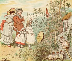 Gato e seus gatinhos entraram, de &39;A Frog He Would A-Wooing Go&39;. de Randolph Caldecott