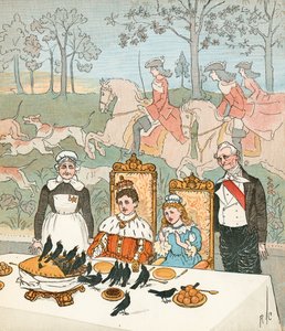 Quatro e vinte melros (litografia a cores) de Randolph Caldecott