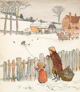 Quatro e vinte melros (litografia a cores) de Randolph Caldecott