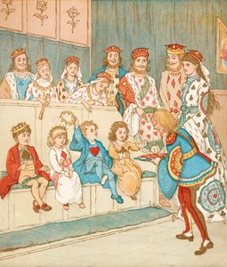 O valete de Copas trouxe de volta aquelas tartes (litografia a cores)