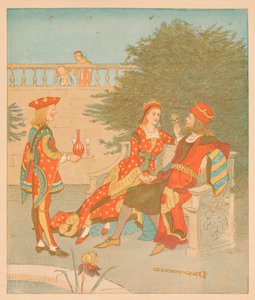 O Valete de Copas e a Rainha de Copas, 1880. de Randolph Caldecott