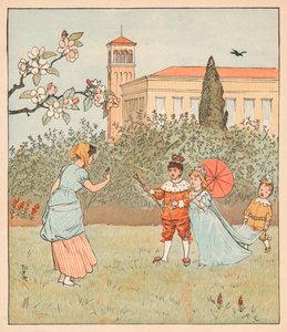 A empregada doméstica e a Jenny Wren, 1880. de Randolph Caldecott