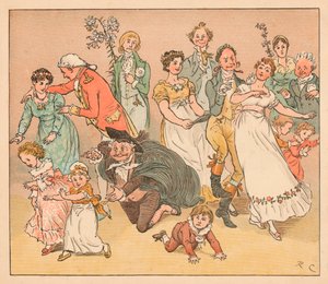 ... e todos eles começaram a jogar o jogo de pegar e pegar ..., c1885, 1934. de Randolph Caldecott