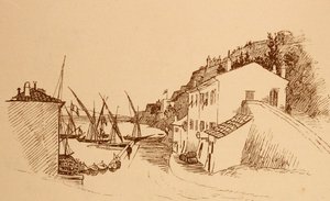 vila de pescadores francesa local no sul da França c1884 de Randolph Caldecott