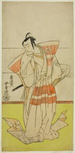 O ator Nakamura Nakazo I como Kudo Suketsune na peça Edo no Fuji Wakayagi Soga, apresentada no Teatro Nakamura no primeiro mês, 1789 de Rantokusai Shundo