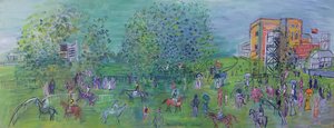 Ascot, c.1930 (óleo sobre tela) de Raoul Dufy