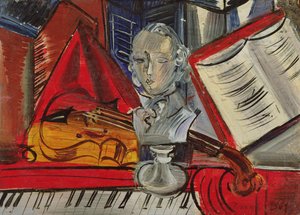 Homenagem a Mozart, c.1945 (óleo sobre tela) de Raoul Dufy
