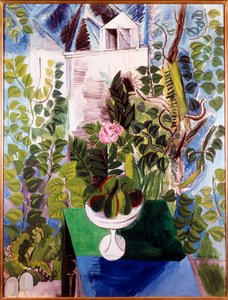 Casa e jardim (interior cor-de-rosa). Pintura de Raoul Dufy (1877-1953)