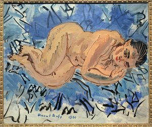 Nu feminino. Pintura de Raoul Dufy (1877-1953), óleo sobre tela de Raoul Dufy