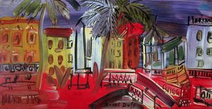 O coreto da praça, Hyeres, c.1938 (painel) de Raoul Dufy
