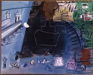 A Carga Negra (óleo sobre tela, século XX) de Raoul Dufy