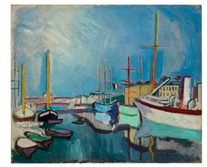 O porto de Le Havre, c.1905-1906 (óleo sobre tela) de Raoul Dufy