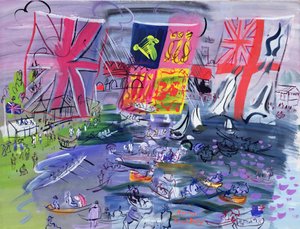 A Regata em Henley, c.1933 (guache) de Raoul Dufy