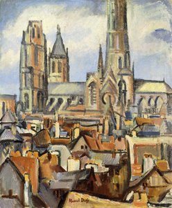 Os telhados de Rouen; Les Toits de Rouen, c. 1902-03 (óleo sobre tela) de Raoul Dufy