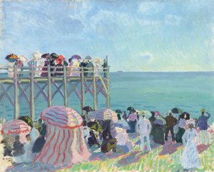 A praia e o cais de Trouville de Raoul Dufy