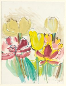 Tulipas para o Herbário de Colette, c.1948 (guache e aguarela sobre papel) de Raoul Dufy
